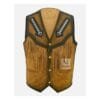Native American Indian Suede Fringes Vest With Beaded Arrows