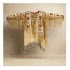 Women's Beaded Suede War Shirt with geometric beadwork and long shoulder fringe