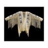 Women's Classic Beaded Suede War Shirt with long sleeve fringe and geometric beadwork