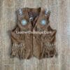 Cowgirl Western Vest Brown Suede American Indian