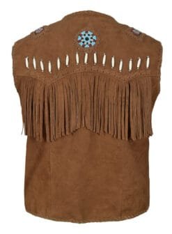 Cowgirl Western Vest Brown Suede American Indian Vest