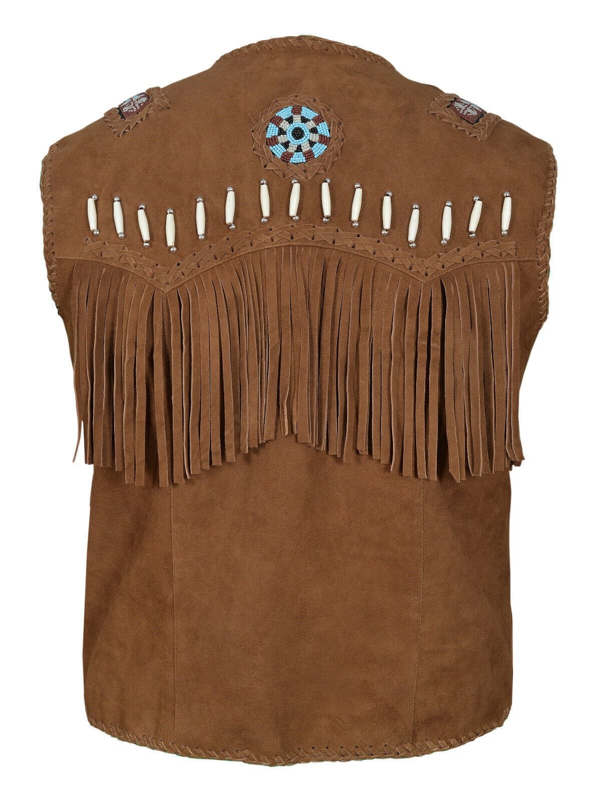 Cowgirl Western Vest Brown Suede American Indian Vest
