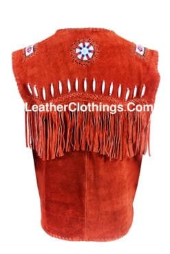 Cowgirl Western Vest Red Suede