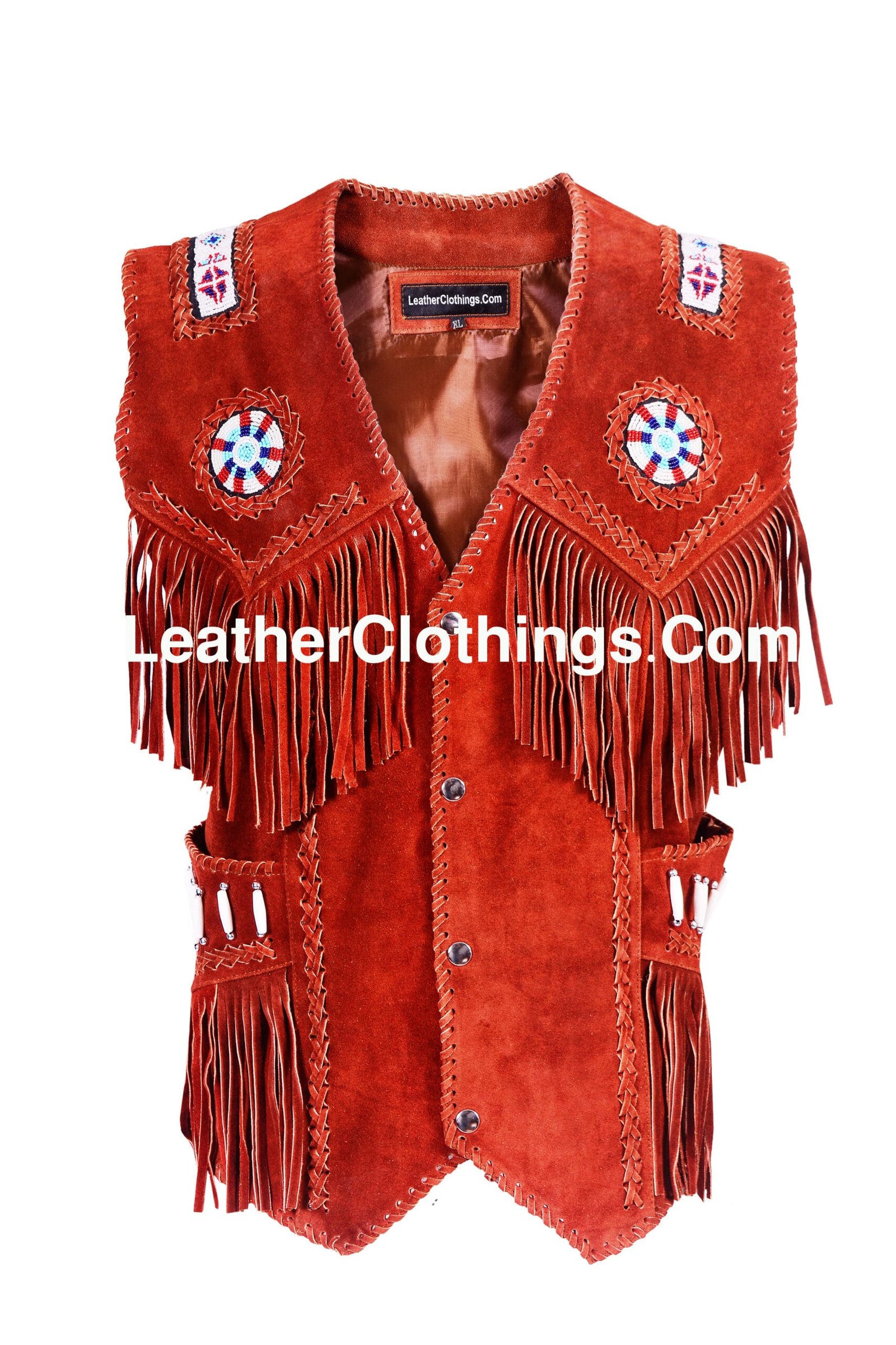 Cowgirl Western Vest Red Suede