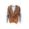 Gorgeous Brown Western Cowgirl Suede Vest With Fringes And Beads