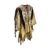 Women’s suede western fringe war shirt with geometric beadwork detailing