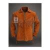 Women's lace-up suede western fringe shirt available in multiple suede colors
