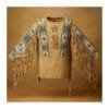 Woman Sioux Western Native American Indian Suede Shirt With Beads and Fringes WSWS21