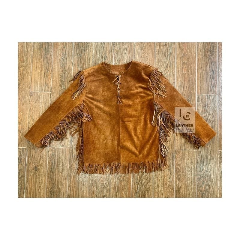 Woman Western Brown Suede Shirt WMBSS3B Front Side
