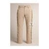 Woman's Western Beige Pant Native Indian Suede Leather Pant WSP21B