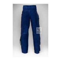 Woman's Western Blue Suede Fringes Pant WSP8C