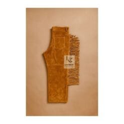 Woman's Western Brown Suede Fringes Pant WSP8B Backside