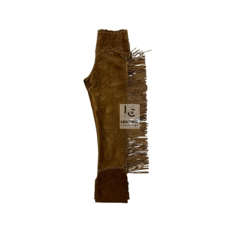 Woman's Western Dark Brown Suede Fringes Pant WSP119A Side View