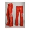 Woman's Western Red Suede Leather Fringes Pant WSP19E