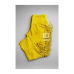 Woman's Western Yellow Suede Fringes Pant WSP119Y Side View