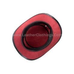 El Dorado Black Leather Top Hat with Red Lining | THRL2