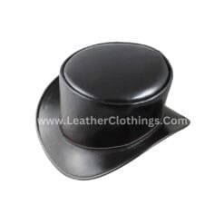 El Dorado Black Leather Top Hat with Red Lining | THRL2