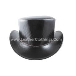 El Dorado Black Leather Top Hat with Red Lining | THRL2