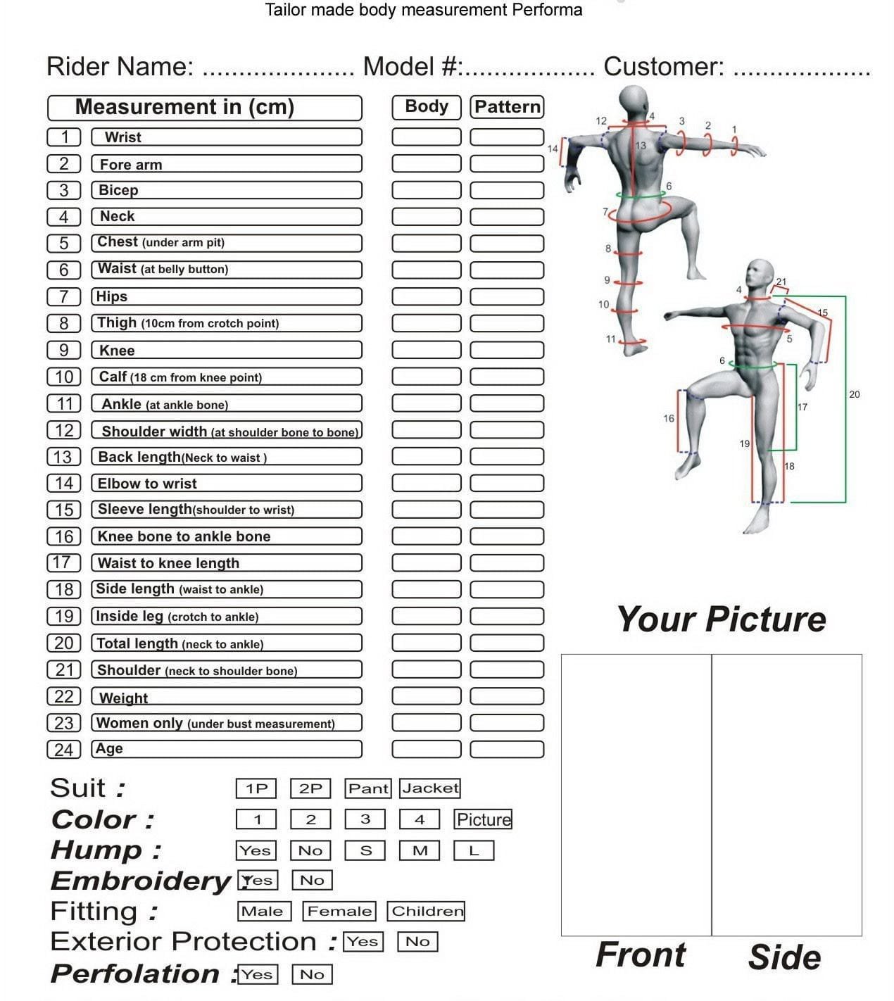 MotoGP Race Suit Size Guide