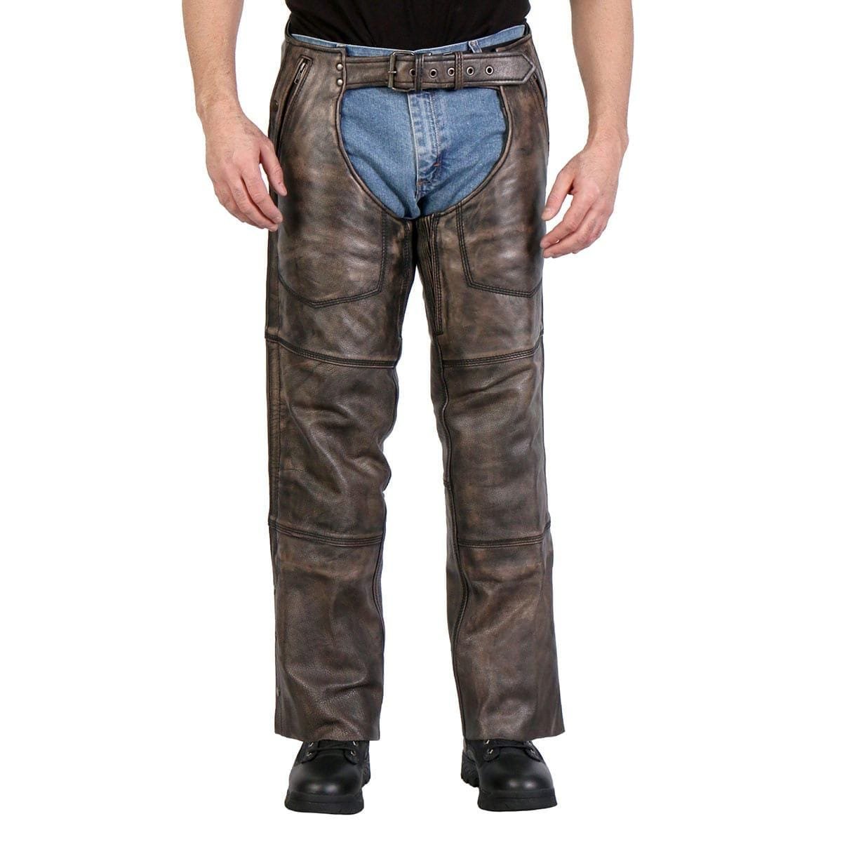 Brown Leather Riding Chaps For Mens