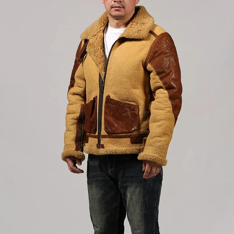 Sheepskin Bomber Jacket - Shearling Pilot Jacket | MSJ15 - Image 3