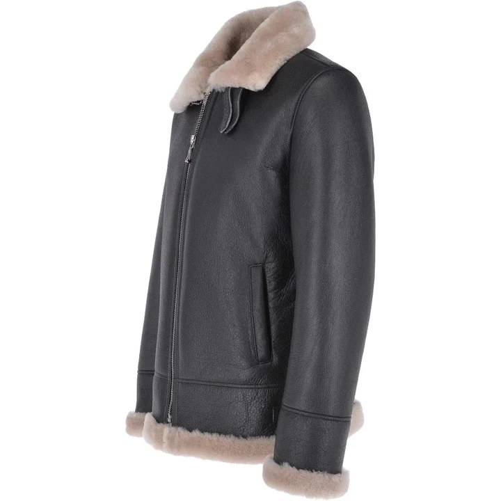 B3 Leather Bomber Jacket for Men's - Sheepskin Coat | MSJ23 - Image 2