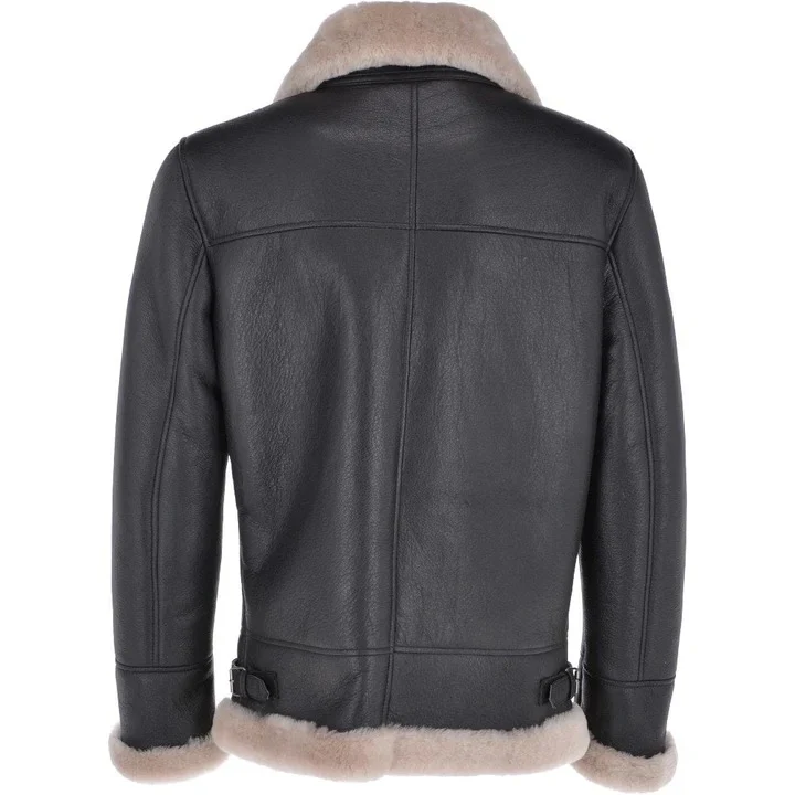 B3 Leather Bomber Jacket for Men's - Sheepskin Coat | MSJ23 - Image 4