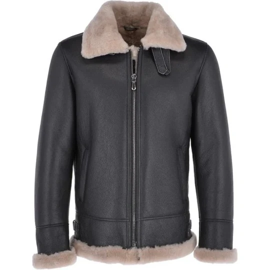 B3 Leather Bomber Jacket for Men's - Real Leather Sheepskin Coat