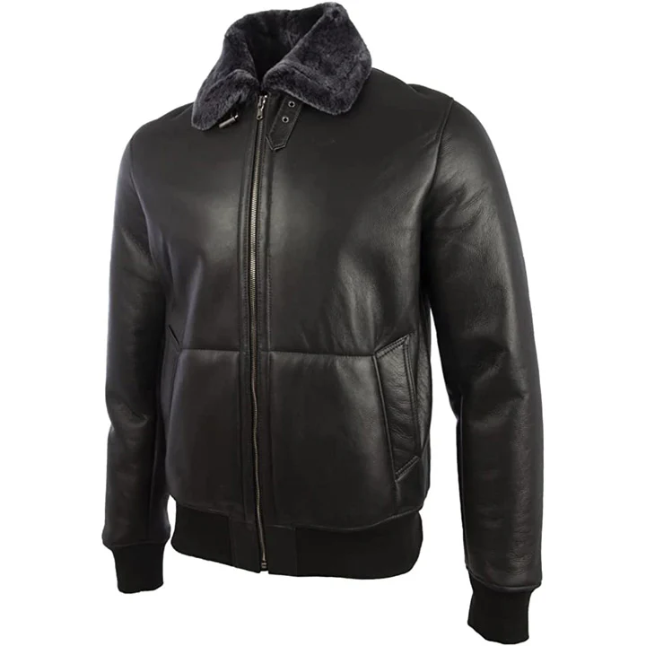 Men's Shearling Leather Jacket - Sheepskin Jacket | MSJ12 - Image 3
