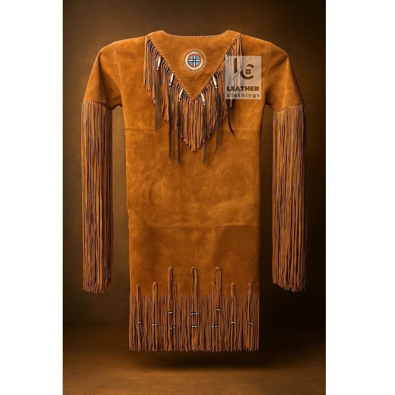 Vintage Western Suede Fringe Dress for Women
