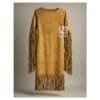 Leather Long Fringe Dress - Fringe Maxi Dress