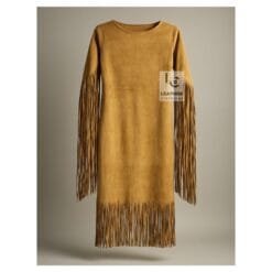 Leather Long Fringe Dress - Fringe Maxi Dress