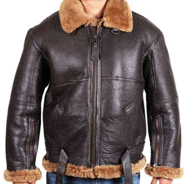 Men's RAF B3 Aviator Bomber Jacket - Shearling Jacket | MSJ35 - Image 3