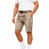 Authentic Men's Bavarian Lederhosen Shorts in distressed stone taupe genuine leather