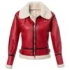 Womens Sheepskin B-3 Bomber Jacket - Festive Christmas Style