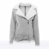 Women's Grey Suede Shearling Jacket