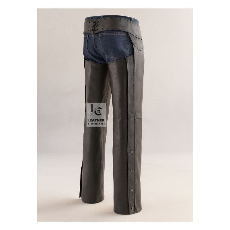Men's Braided Leather Chaps - Motorcycle Chaps