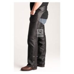 Mens Leather Motorcycle Riding Chaps