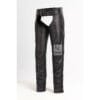 Black Assless Leather Chaps With Purple Piping