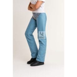 Classic Ladies Blue Leather Chaps