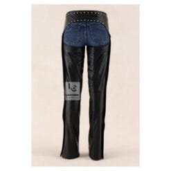 Riveted Womens Black Leather Chaps