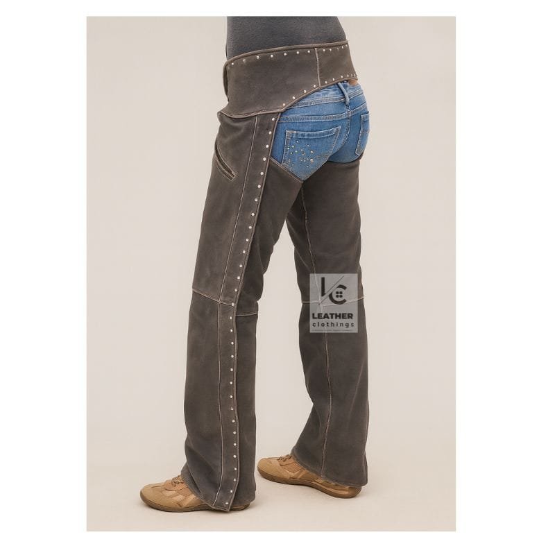 Womens Studded Leather Vintage Chaps