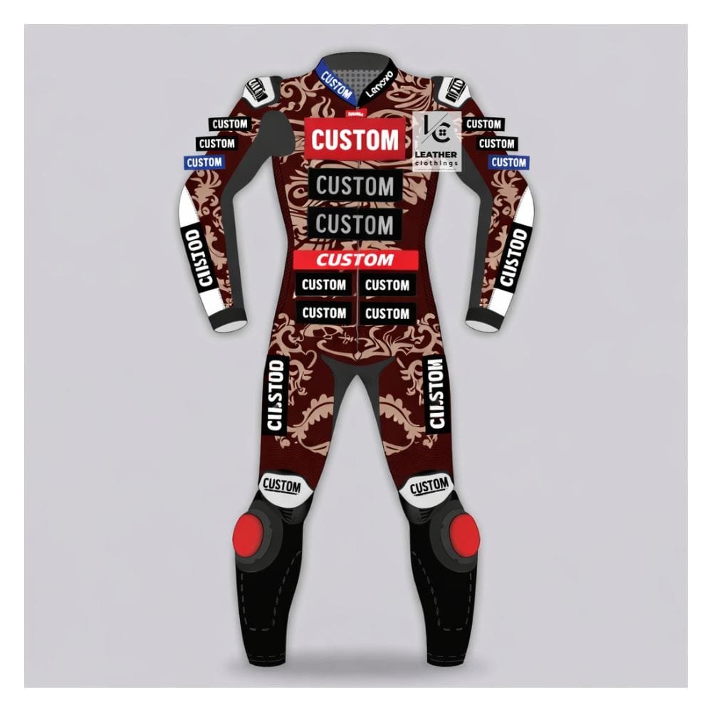 One-Piece Motorcycle Leather Racing Suit Front Side