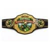 Custom football player of the match belt with real leather strap and gold metal plates