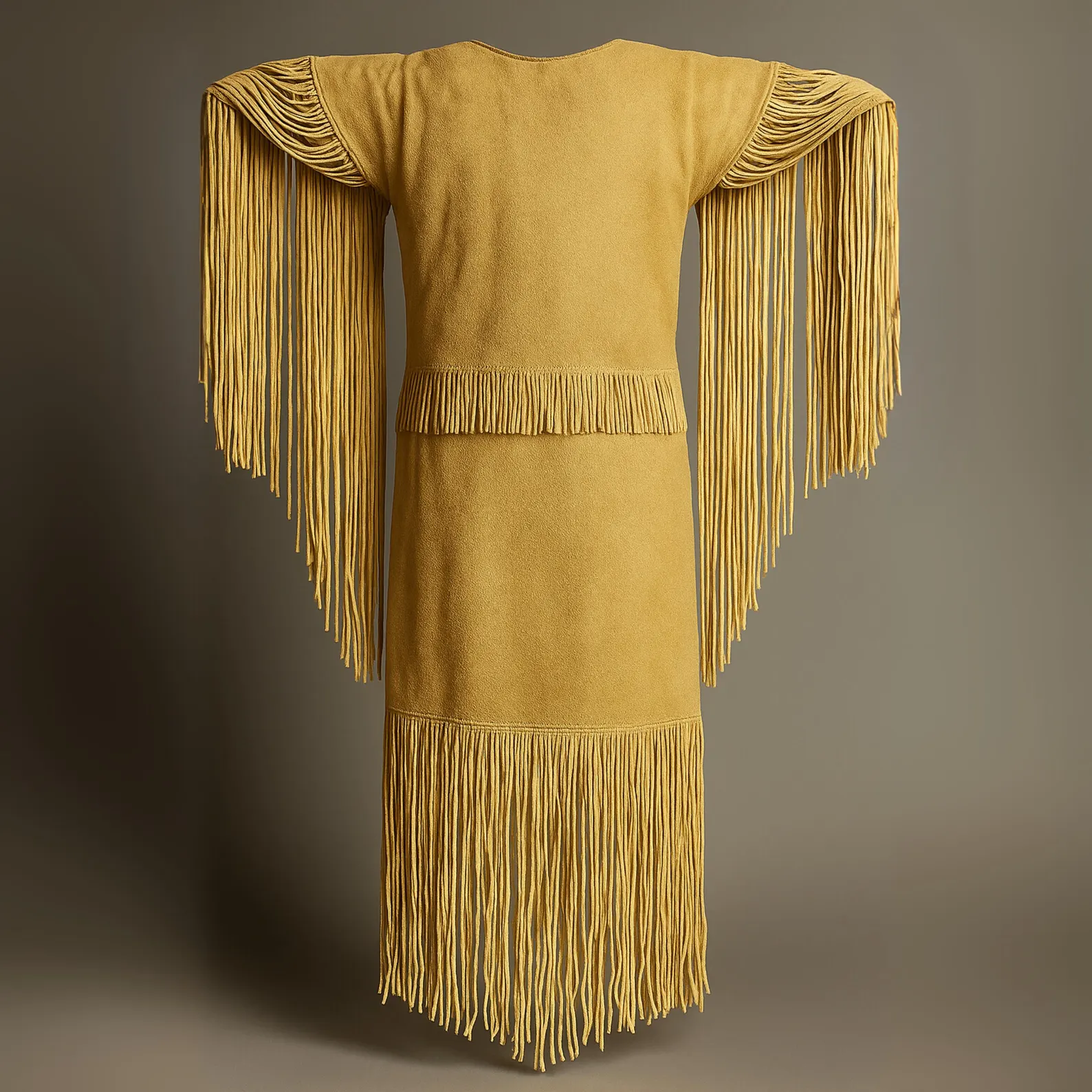 Traditional Suede Beaded Leather Powwow Dress | SFM13 - Image 2