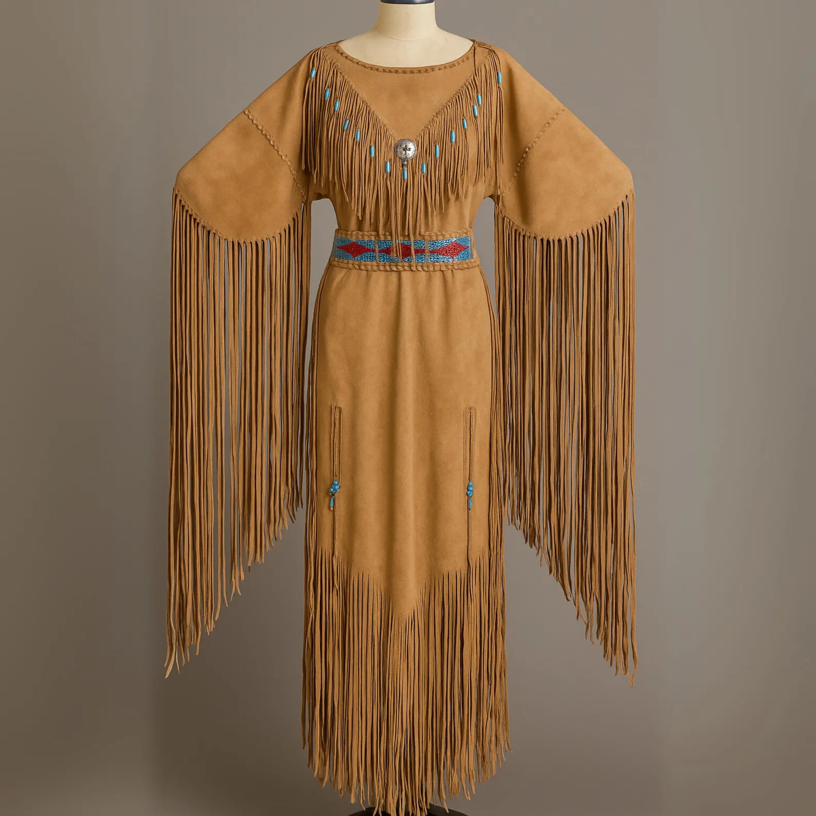 Western Maxi Dress Womens – Handmade Fringe Cowgirl Outfit