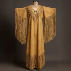 Handmade Long Fringes Suede Dress