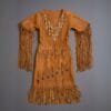 Leather Fringe Dress for Womens - Beaded Native American Style
