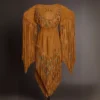 Womens Buckskin Fringe Dress –  Powwow Regalia with Turquoise Beads