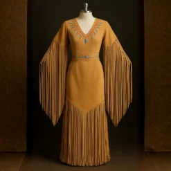 Boho Cowgirl Fringe Maxi Dress
